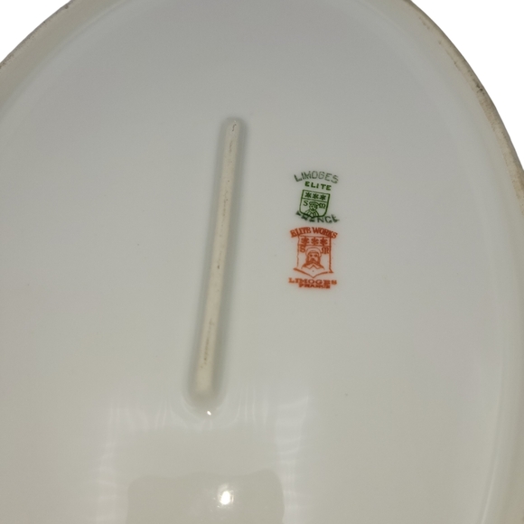 Antique Vintage Elite Works Limoges Large Oval Serving Platter 1920's Floral - Picture 7 of 10